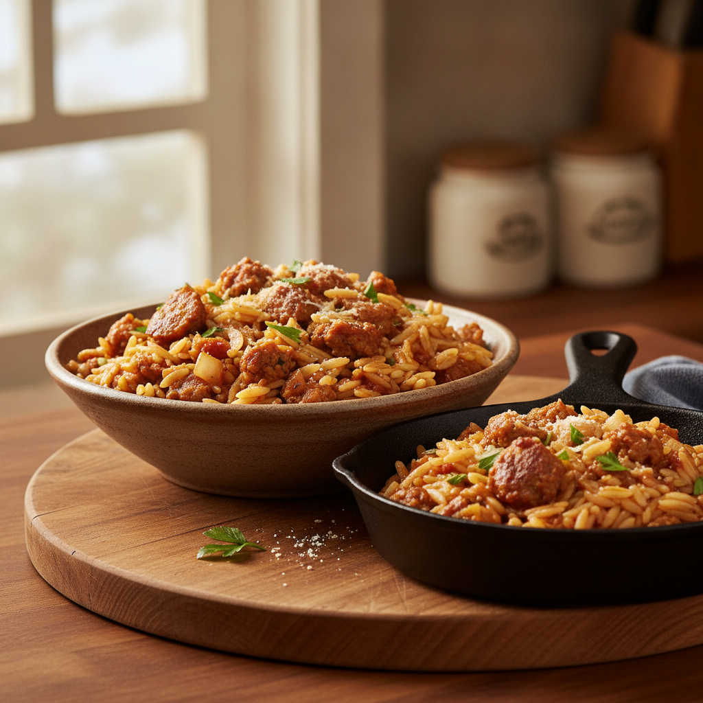 Orzo with Sausage